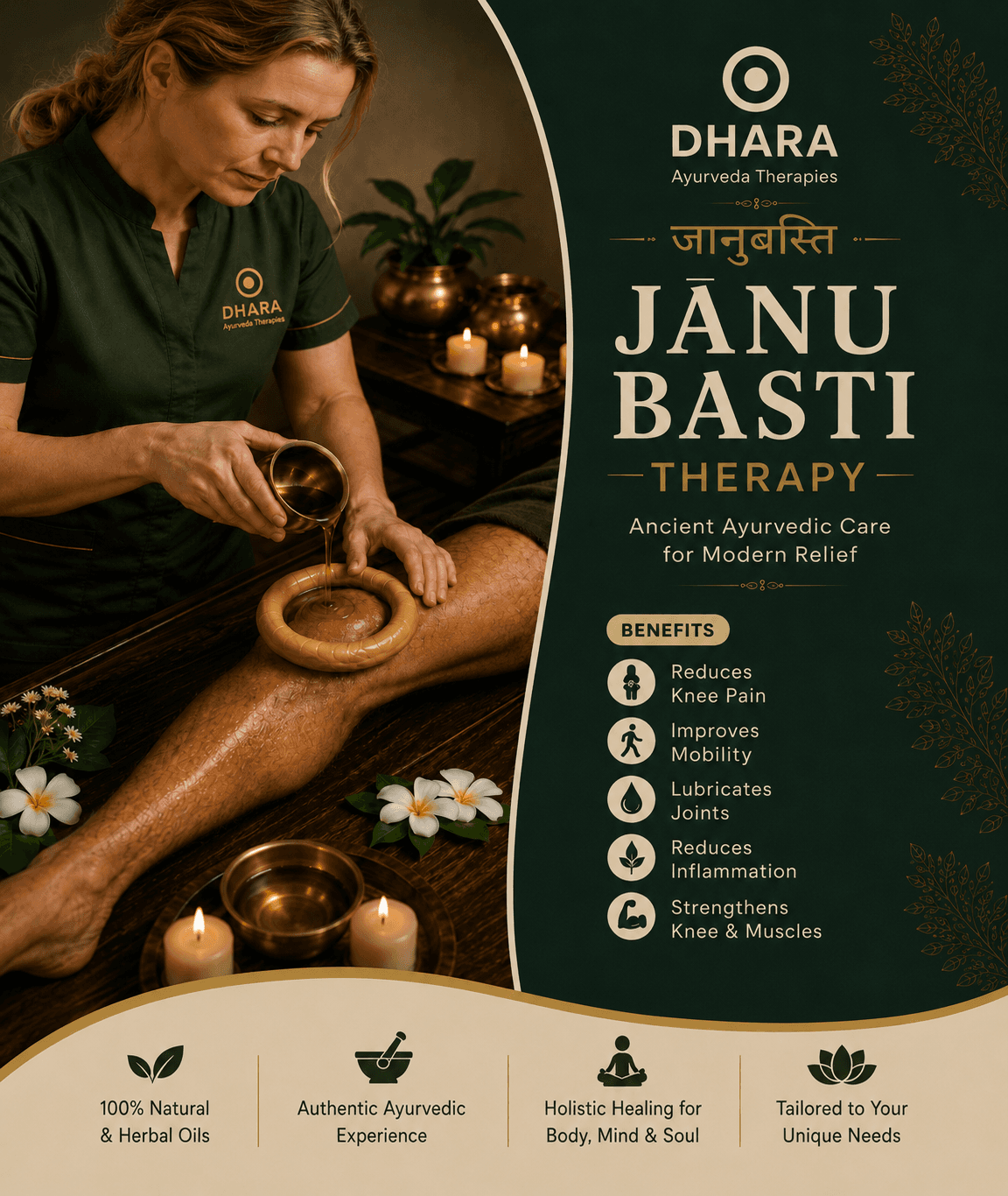 Janu Basti Ayurvedic therapy at DHARA Ayurveda Therapies