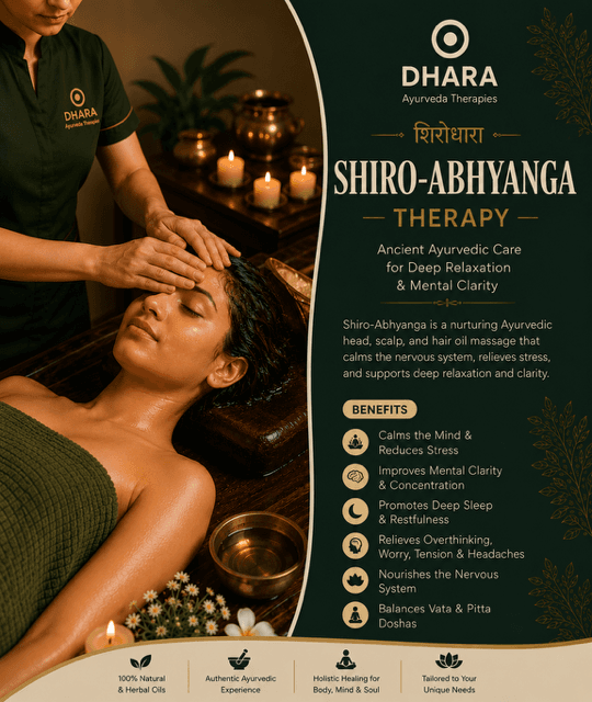 Shiro-Abhyanga Ayurvedic therapy at DHARA Ayurveda Therapies